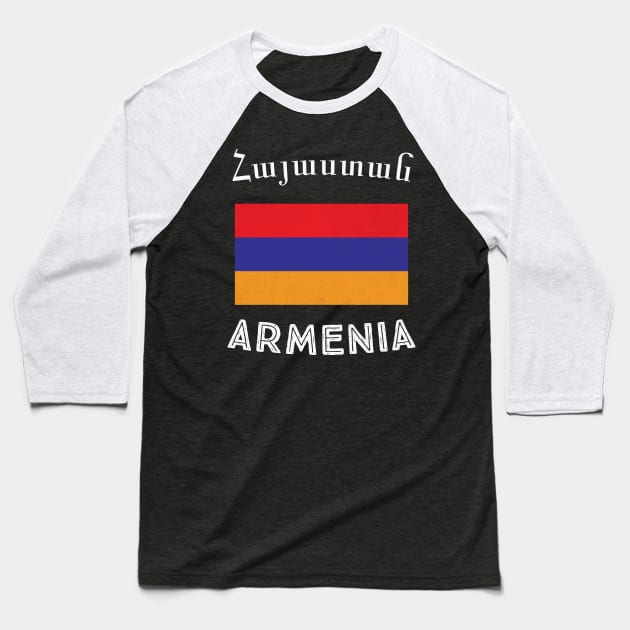 Armenia Flag Baseball T-Shirt by phenomad